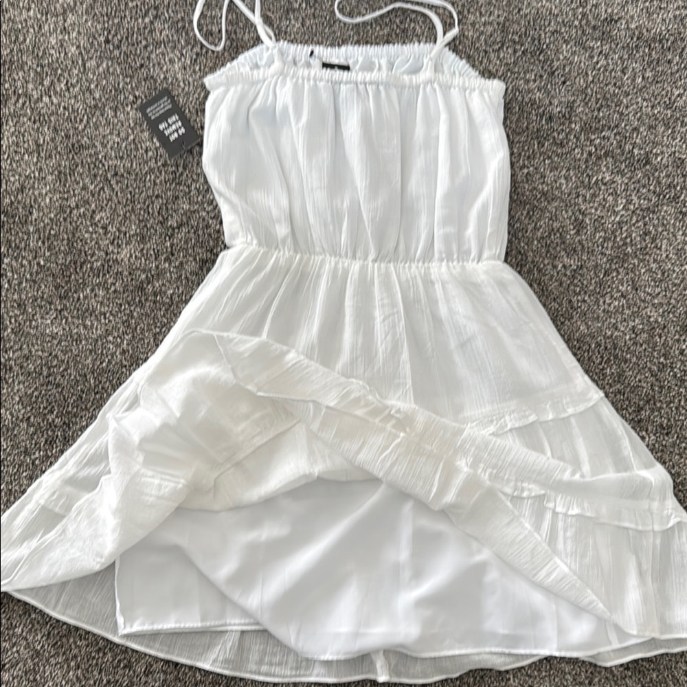 Express White Ruffled Mini Sundress - Picture 5 of 6